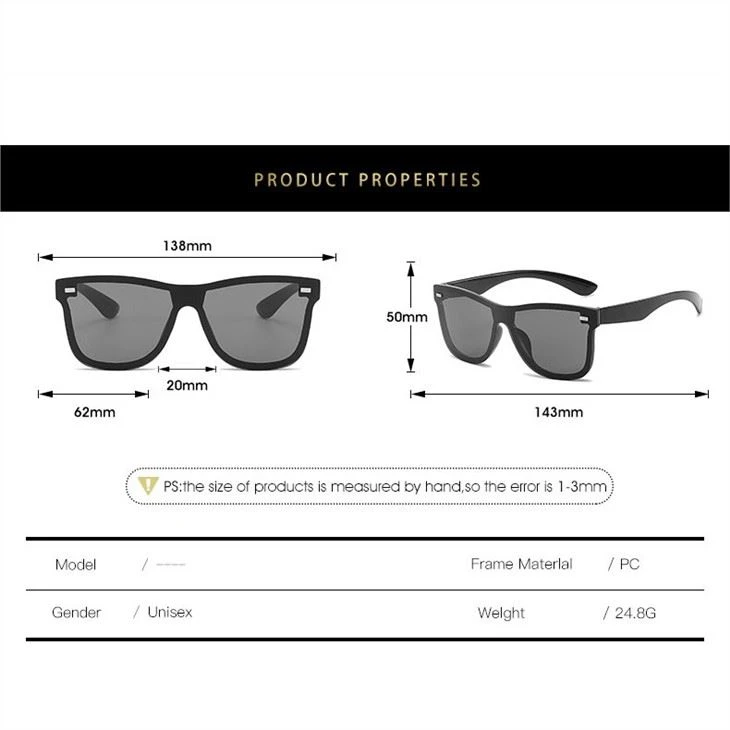 Mirror Frameless Lens One Piece Sunglasses